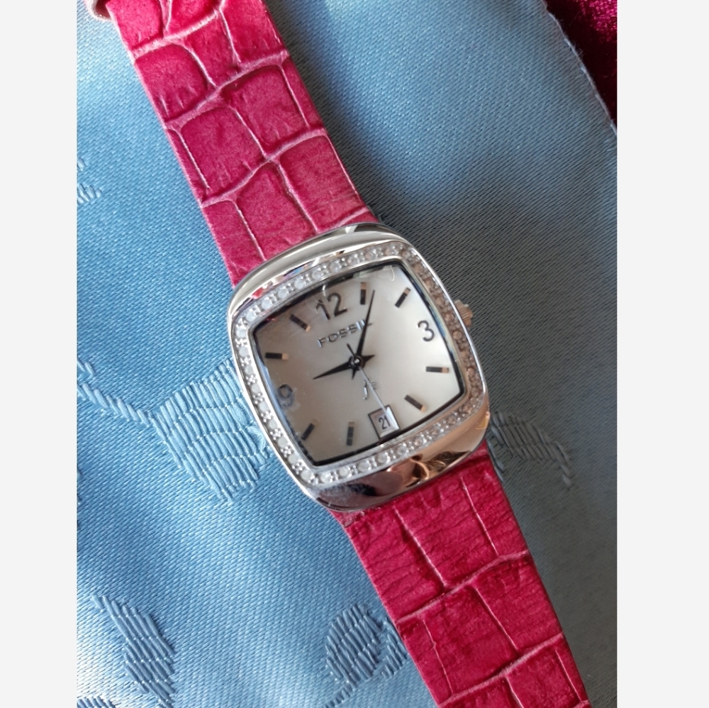 Vintage Fossil Watch with Crystals